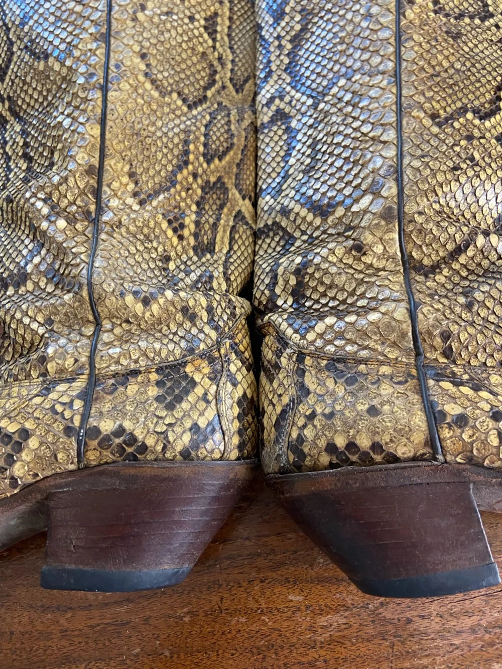 Vintage Justin Boots 6410 Full Python Snakeskin Leather Boots Men’s 8.5 [RO]